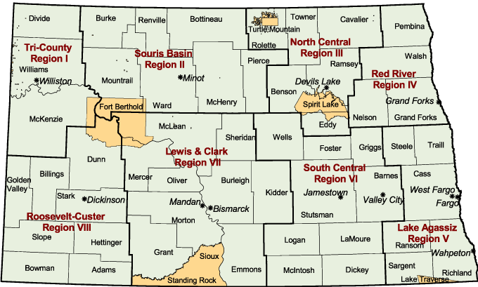 North Dakota map